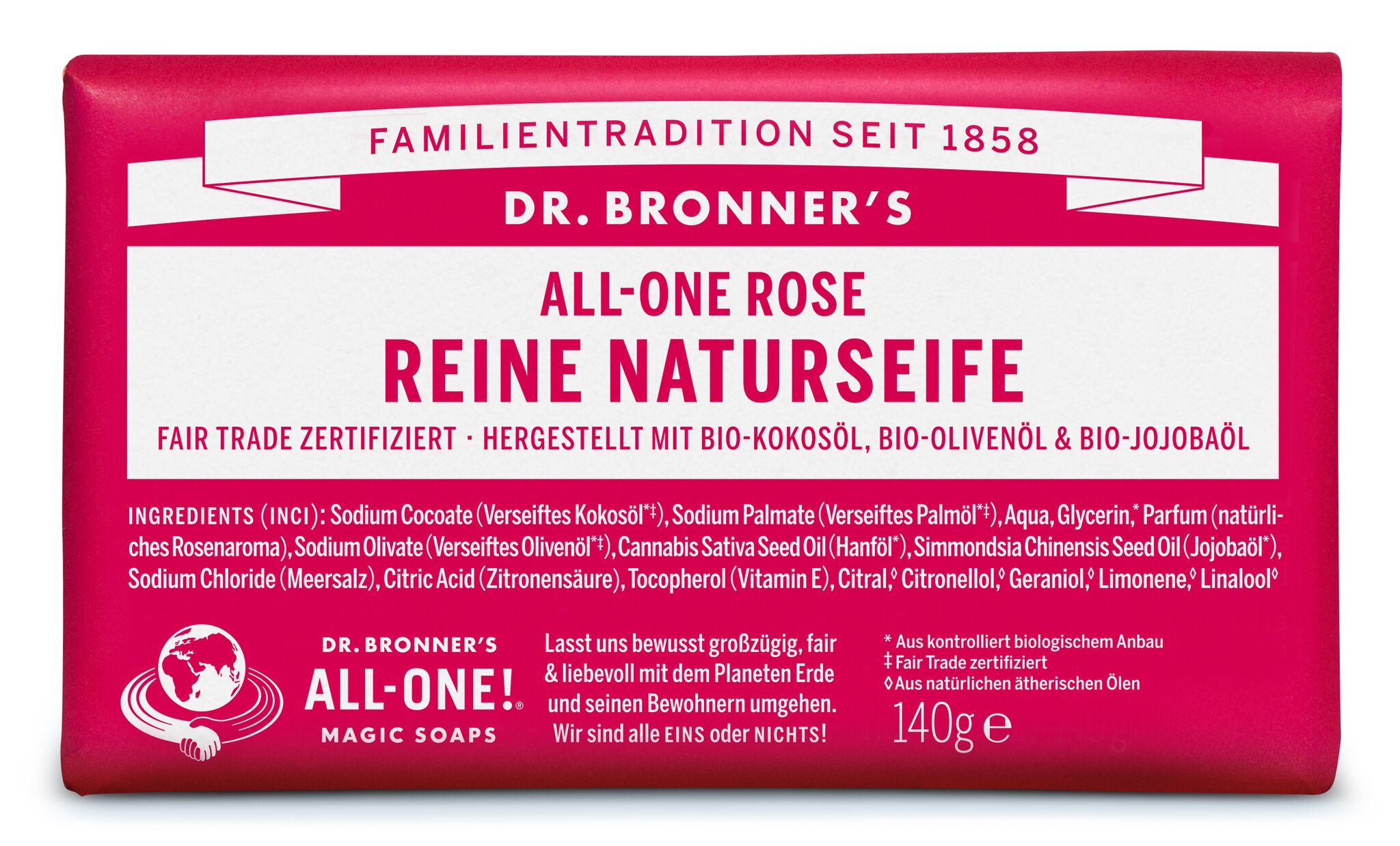 DR. BRONNER'S SOAP BAR ROSE