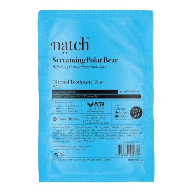 NATCH TOOTHPASTE TABS SCREAMING POLAR BEAR BAG
