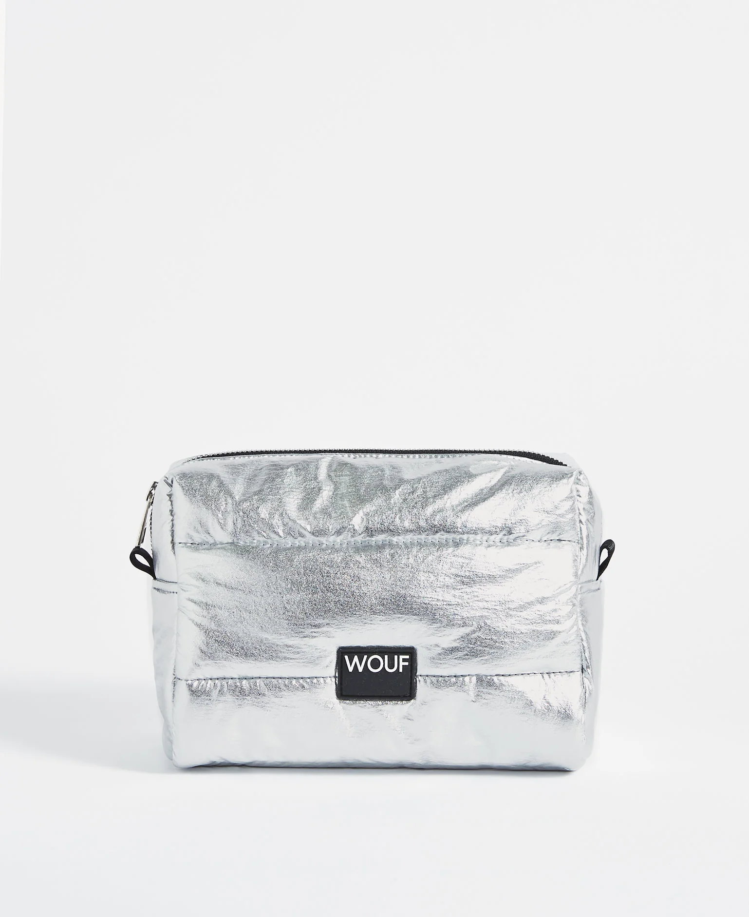 WOUF SILVER GLOSSY TOILETRY BAG