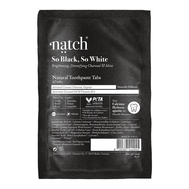 NATCH TOOTHPASTE TABS SO BLACK, SO WHITE BAG