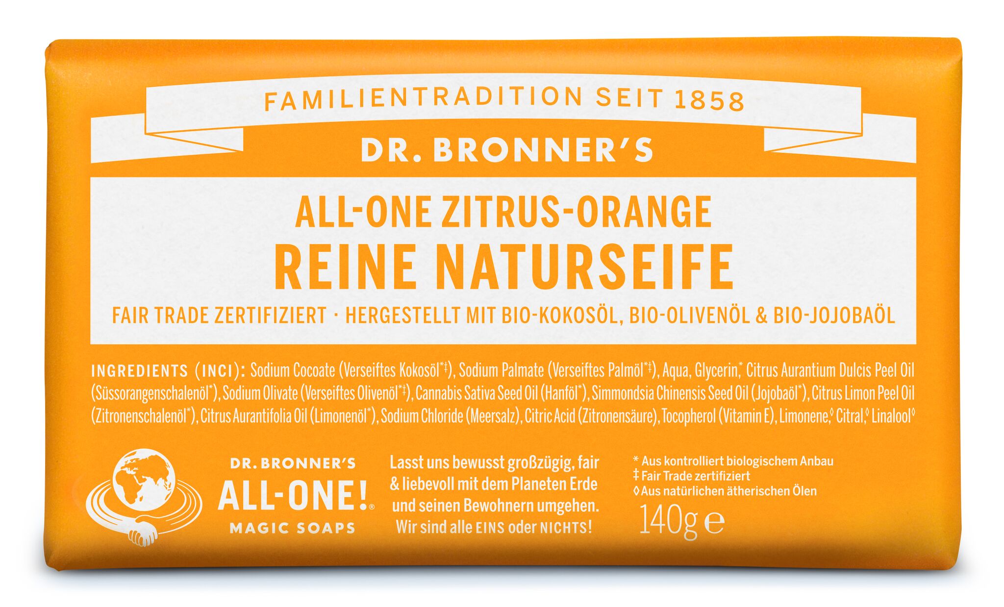 DR. BRONNER'S SOAP BAR ZITRUS ORANGE