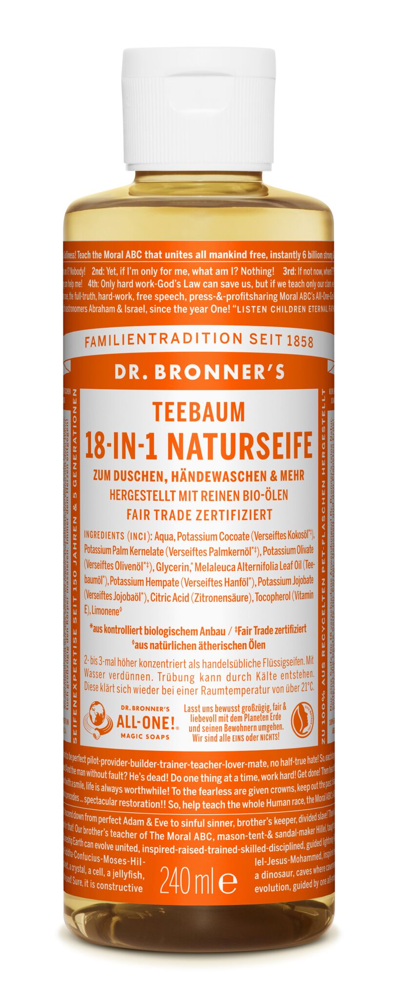 DR. BRONNER'S NATURSEIFE TEATREE  - LIQUID SOAP