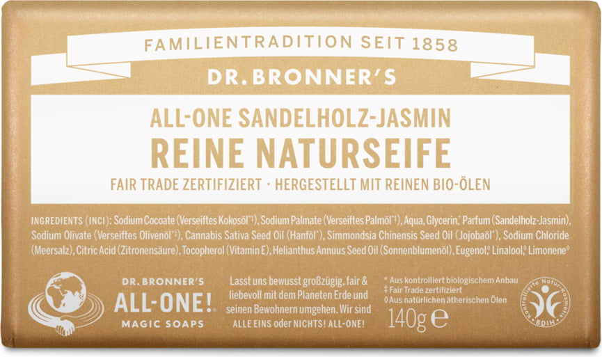 DR. BRONNER'S SOAP BAR SANDELHOLZ & JASMIN